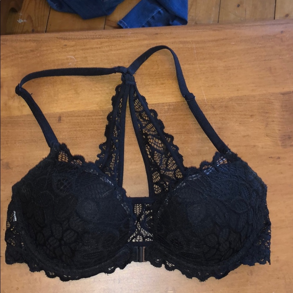 A PINK front buckle Bralette